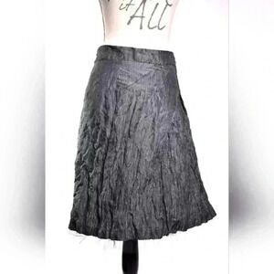 PINK TARTAN Grey Crinkle Lame Ballet Mesh Knee Flair  Skirt 4US Medium Canada